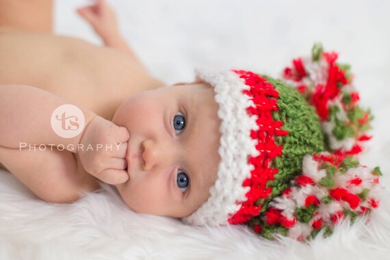 Baby Girl Christmas Hat, Newborn Photo Prop, Winter, Holiday, Cute and
