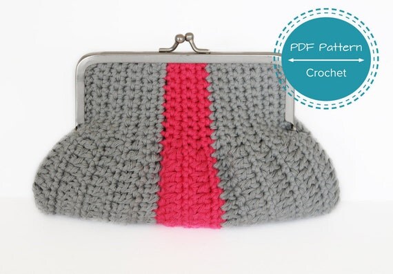 crochet clutch or small coin purse pdf pattern, tutorial, easy ...