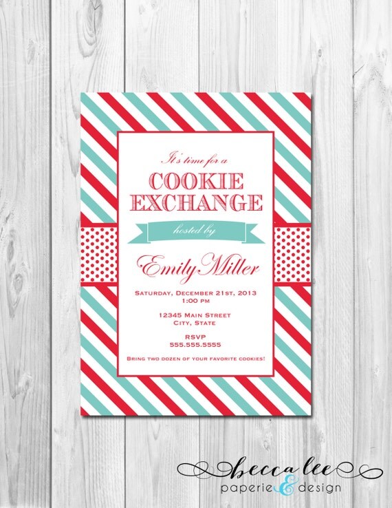 Holiday Party Invitation - Cookie Exchange - DIY - Printable Il_570xn
