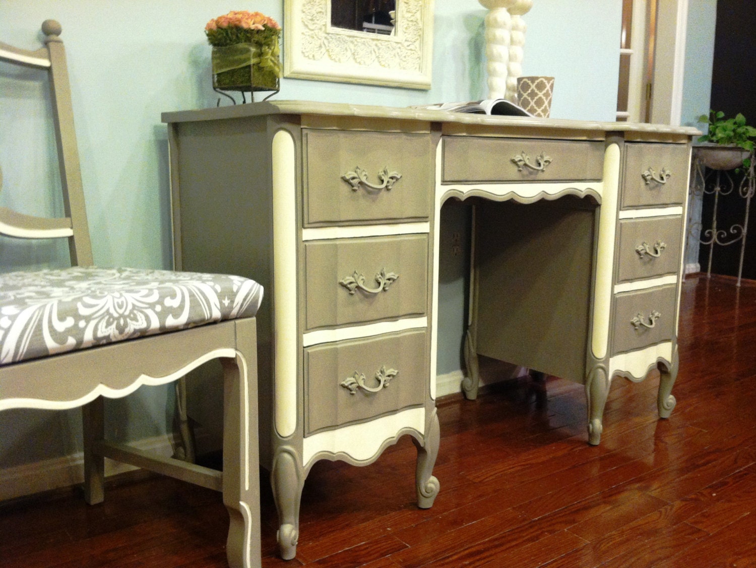 Chic Dixie Desk French Provincial with Chair by SaundersDesign