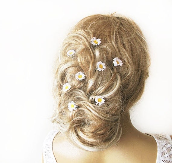 daisy flower hair clip wedding hair clip bridal hair by ADbrdal