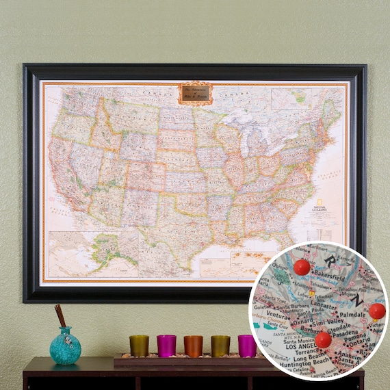 Personalized Us Travel Map With Pins And By Pushpintravelmaps