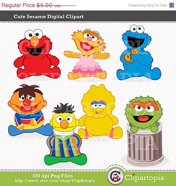 ON SALE Cute Sesame Digital Clipart / Digital Clip Art For Personal And Commercial Use /INSTANT Download Il_570xn