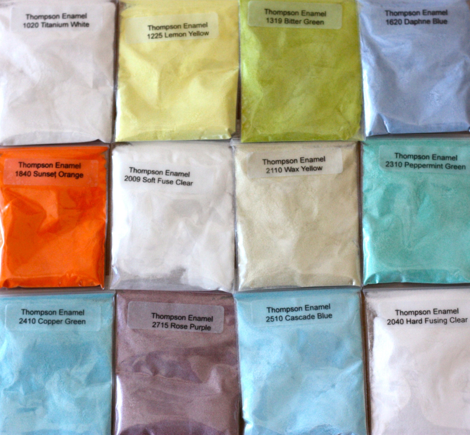 12 Thompson Enamels for Copper Gold and Silver by GlassArtisans