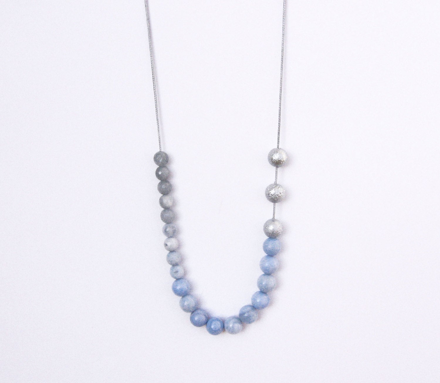 Sky Blue Agate Necklace / Stacking Necklace / Gemstone Necklace - DiaStyle