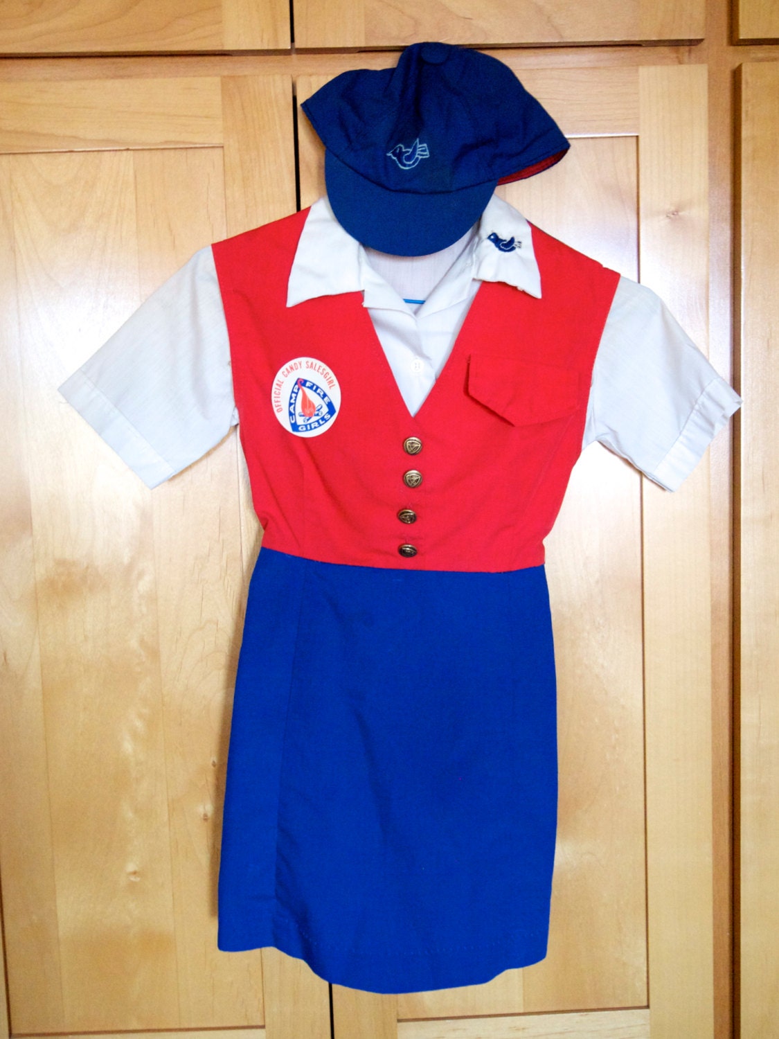 Camp Fire Girls Blue Bird Uniform Jumper by MissBargainHuntress