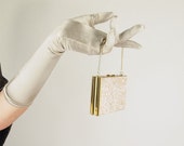 50s Golden Glitter Double Sided Compact Clutch Bag - denisebrain