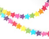 Rainbow Star Bunting - made with wool blend felt in bright rainbow colours, perfect for kids room or birthday - HandmadeCuddlesShop