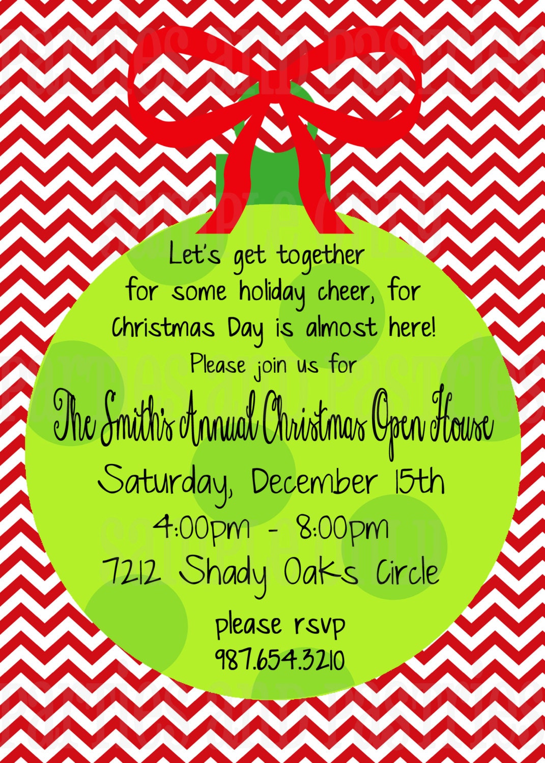 Items Similar To Open House Or Christmas Party Invitation On Etsy