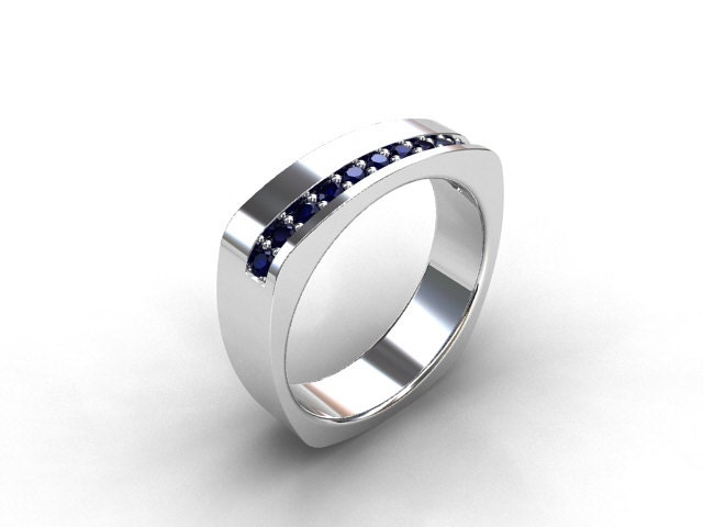 blue sapphire wedding band, european shank ring, men's wedding ring ... blue sapphire wedding band, european shank ring, men's wedding ring ...