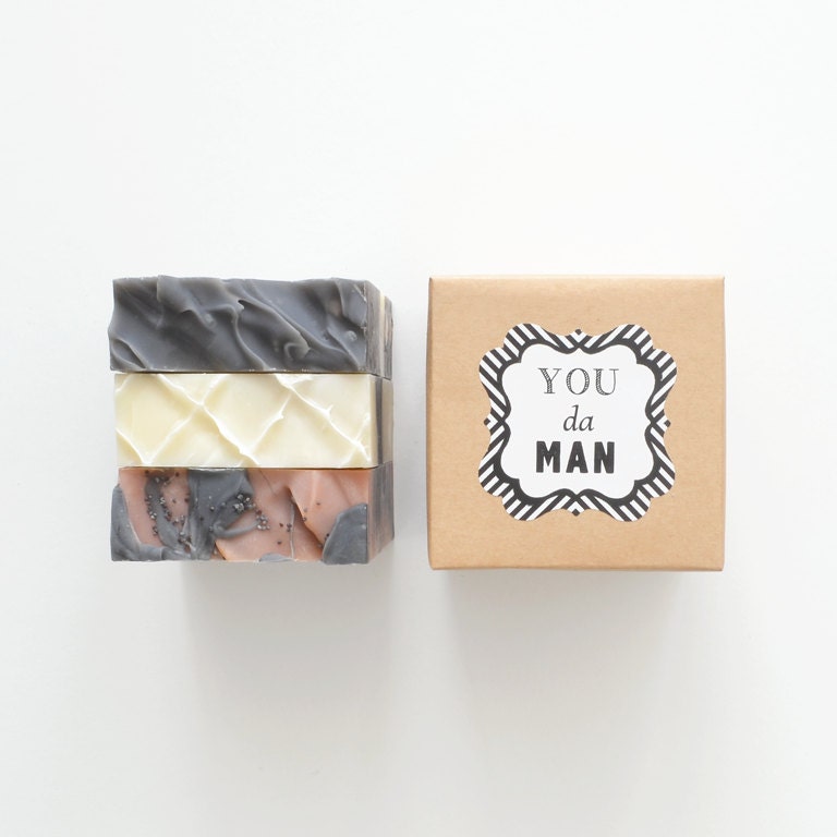 You Da Man Gift Set - 3 Soaps of your choice - Boxed and Gift Wrapped - viceandvelvet