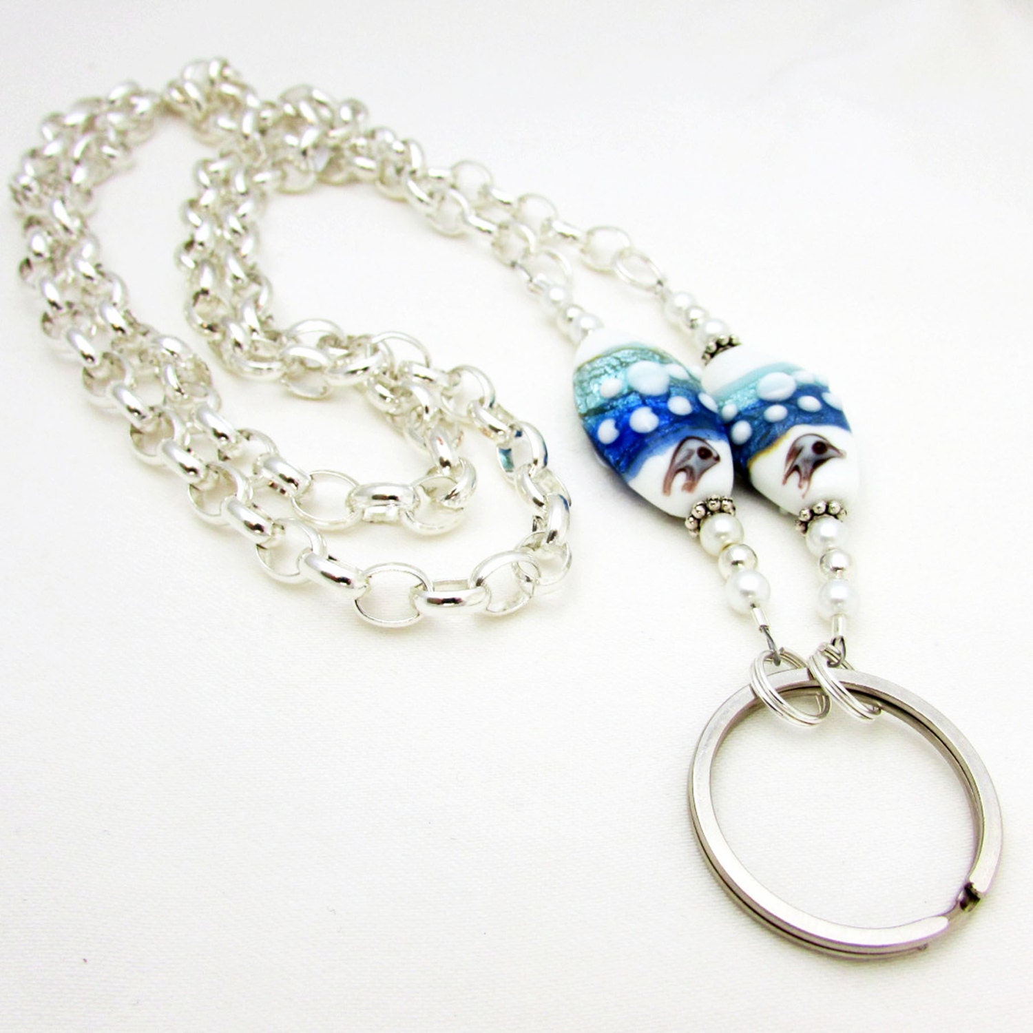 ID Lanyard Eyeglass Lanyard Beaded Lanyard by EarthlieTreasures
