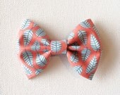 Sweet Leaves, Salmon and Aqua Bow. Available on Headband or Clip. - HSAccessories Sweet Leaves, Salmon and Aqua Bow. Available on Headband or Clip. - HSAccessories