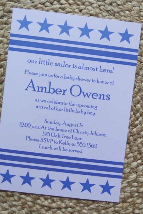 Little Sailor Baby Shower Invitation or Announcement (set of 10) Il_570xn