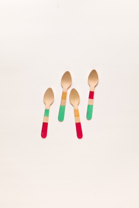 Colorblock Christmas - 20 Wooden Ice Cream Spoons Il_570xn