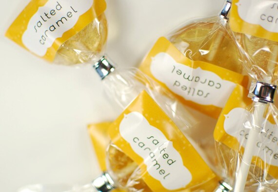 12 Salted Caramel Lollipops artisan hard by ThisCharmingCandy