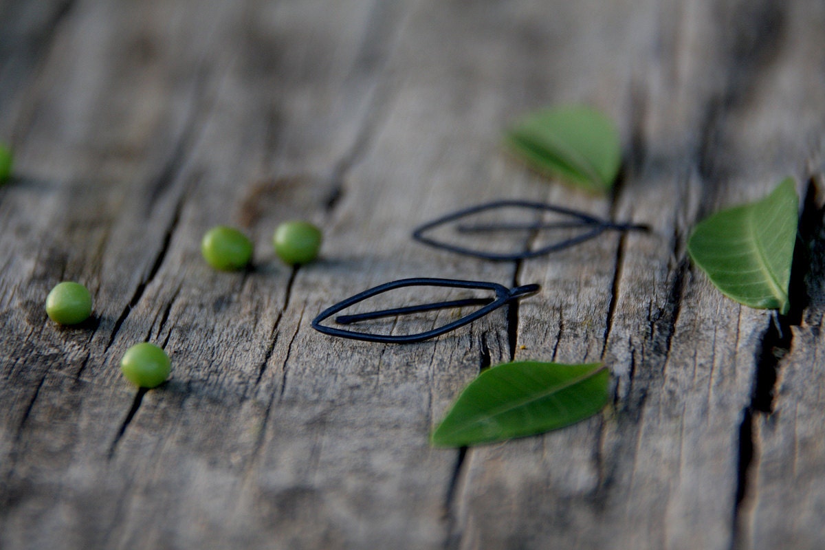 Leaves -  Contemporary sterling silver earrings - LAccentNou