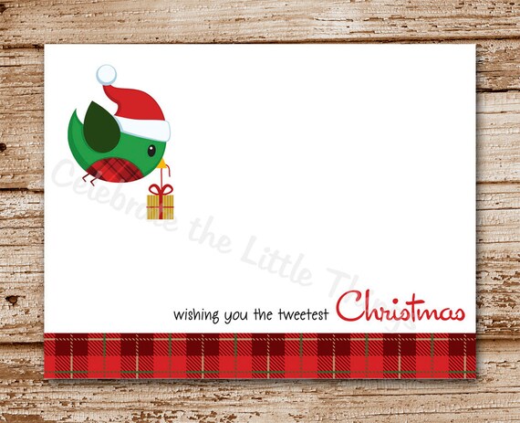 Set of 8 / Christmas Cards / Bird Note Cards / Greeting Cards / Notecards / Personalized / Birdie, Birdy Il_570xn