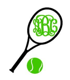 Tennis Monogram Decal Car Decal by embellishboutiquellc on Etsy