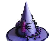 Purple Witch Hat Halloween Party Centerpiece - lilaccottagecards