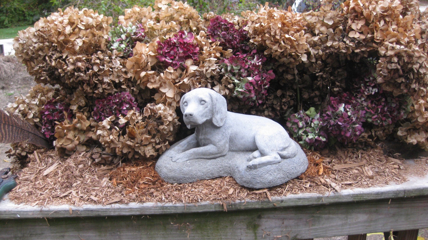 cement beagle statue