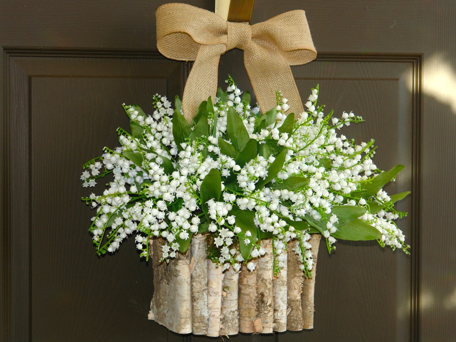 spring wreath Easter wreaths lily of the valley wreath front door decorations spring birch bark vases wreaths - aniamelisa