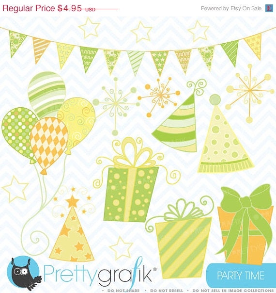 70% OFF SALE Party time clipart commercial use, vector graphics, digital clip art, digital images - CL412 Il_570xn