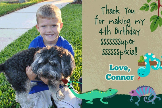 Reptile Birthday Party Thank you - printable Il_570xn