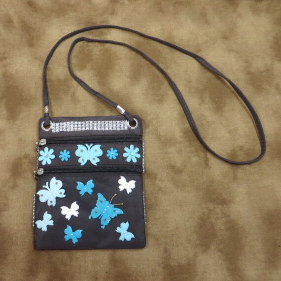 Purse Accessories Butterflies Flowers Brown by AVCustomDesigns