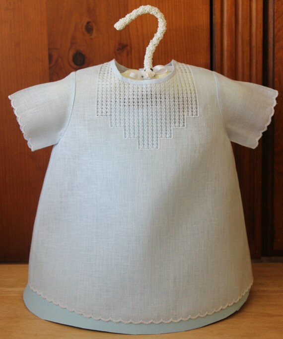 Baby Blue Day Gown for Baby Boy 03 months Pale Blue Handmade Baby Shower gift Easter gift