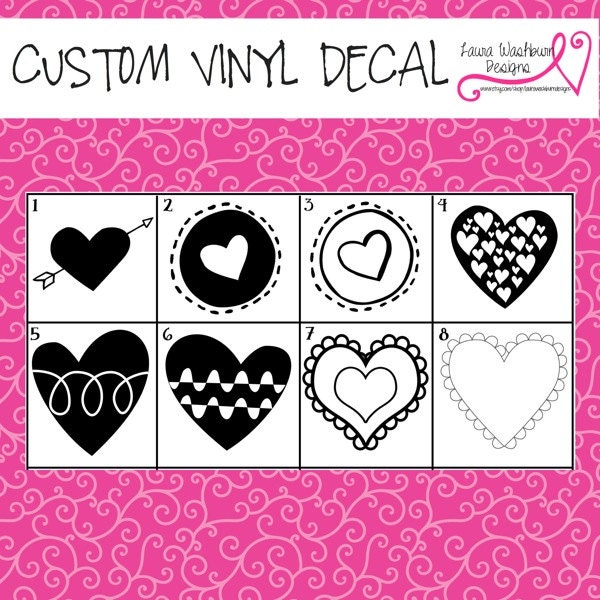 VINYL DECAL DIY Heart Decals by LauraWashburnDesigns on Etsy
