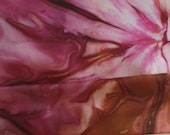Hand painted silk scarf . Russet,  soft magenta and brown tones. - Silksforalltimes