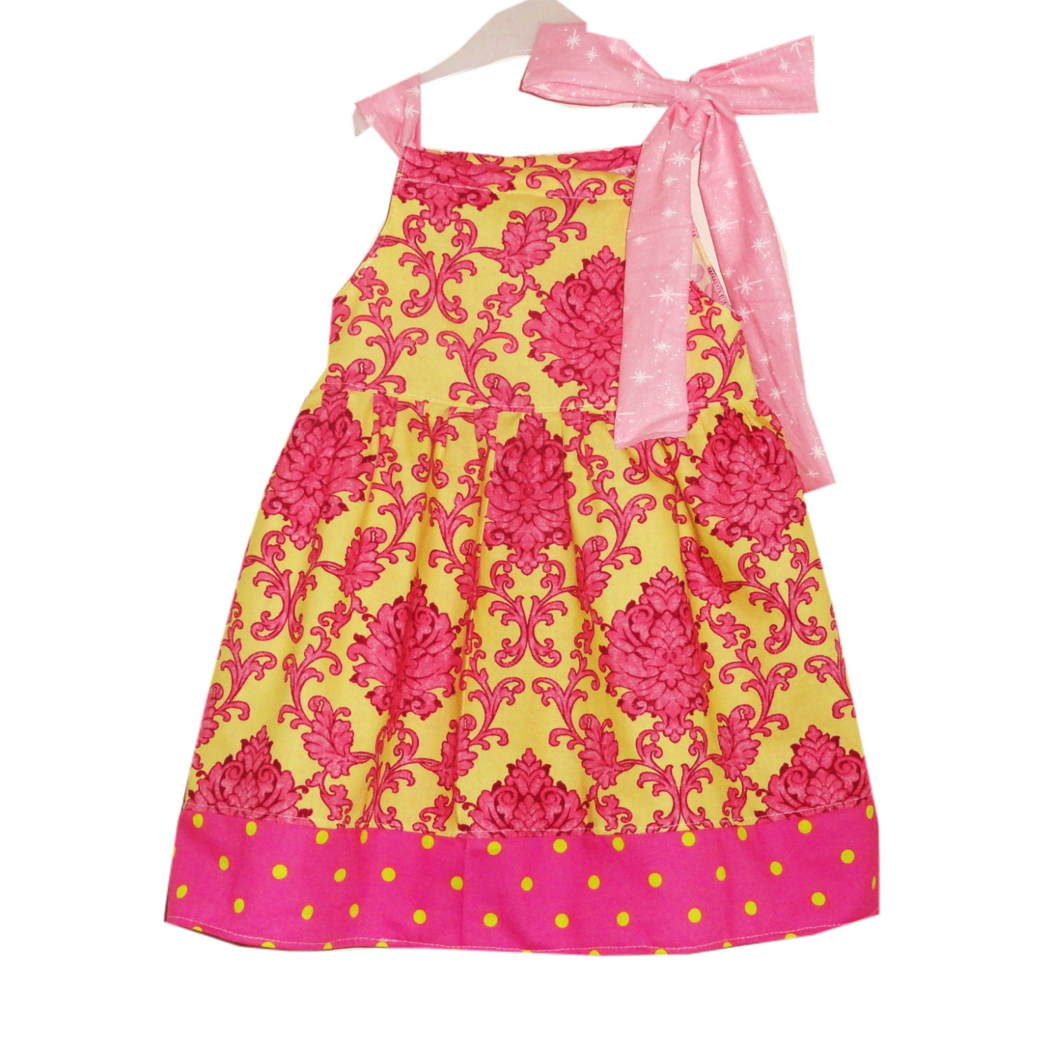 Girls Pillowcase Bow Tie Dress You Pick the Fabric - Amievoltaire