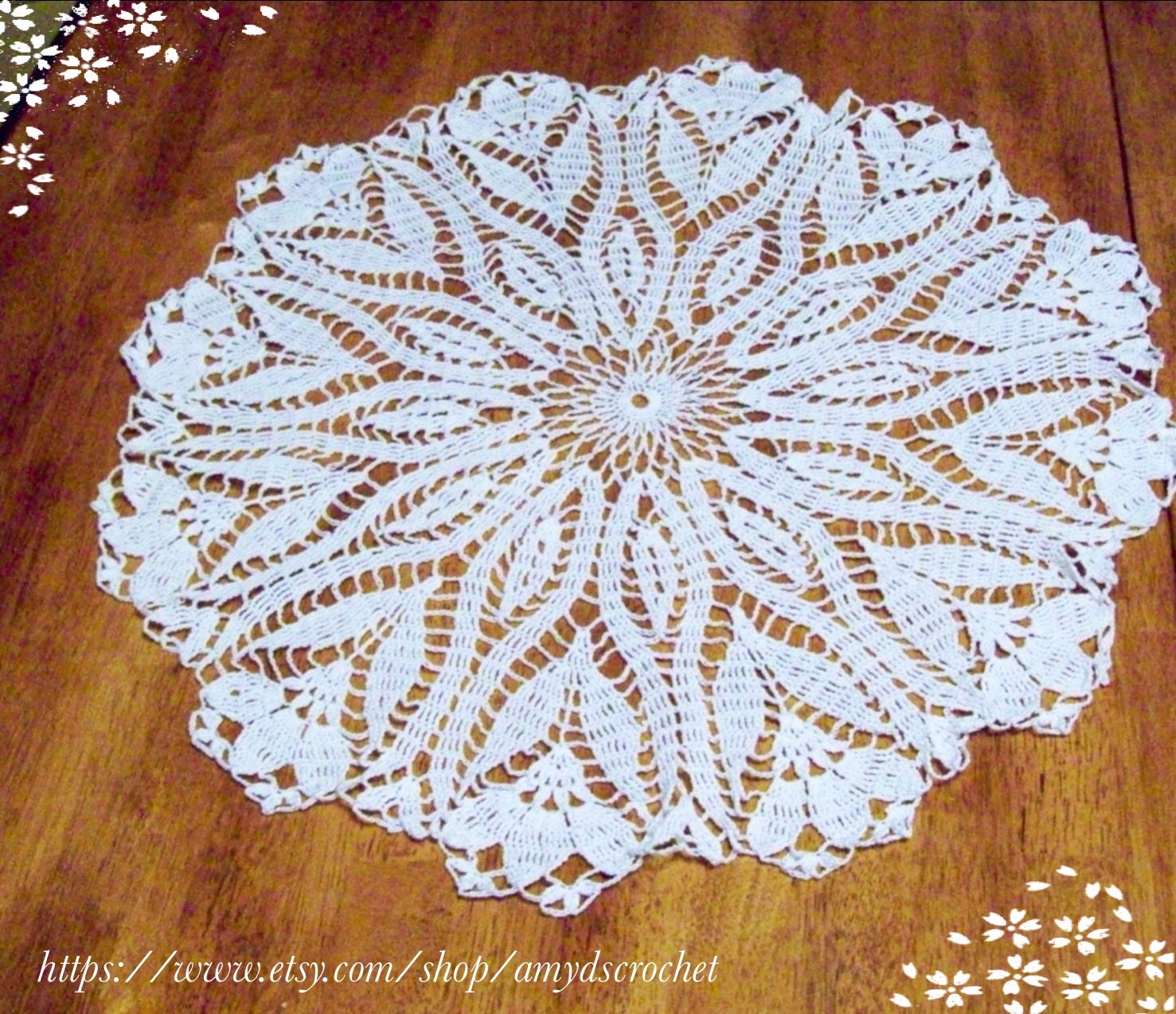 Lace Tablecloth Crocus Flower Doily - amydscrochet