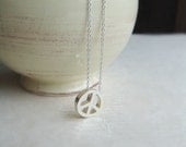 Peace Necklace.  Peace Sign.  Silver Peace Symbol. Gifts for friends. Valentine's Day Gift. Valentine Jewelry - FiberBungalow