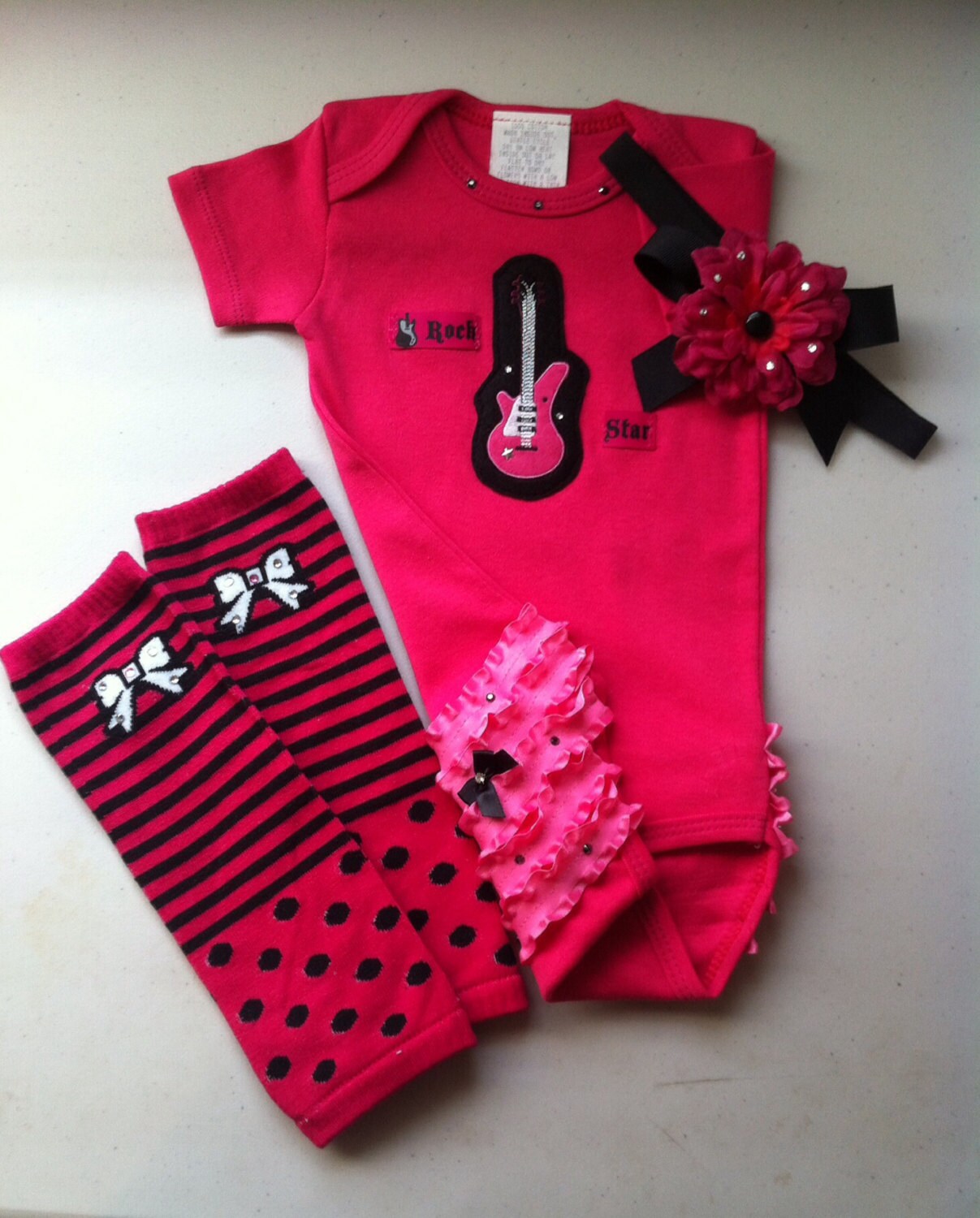 Baby Girl Rock Clothing Rocker Baby Guitar Baby Rock by solcreator