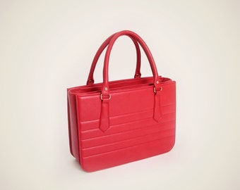 red interior bag