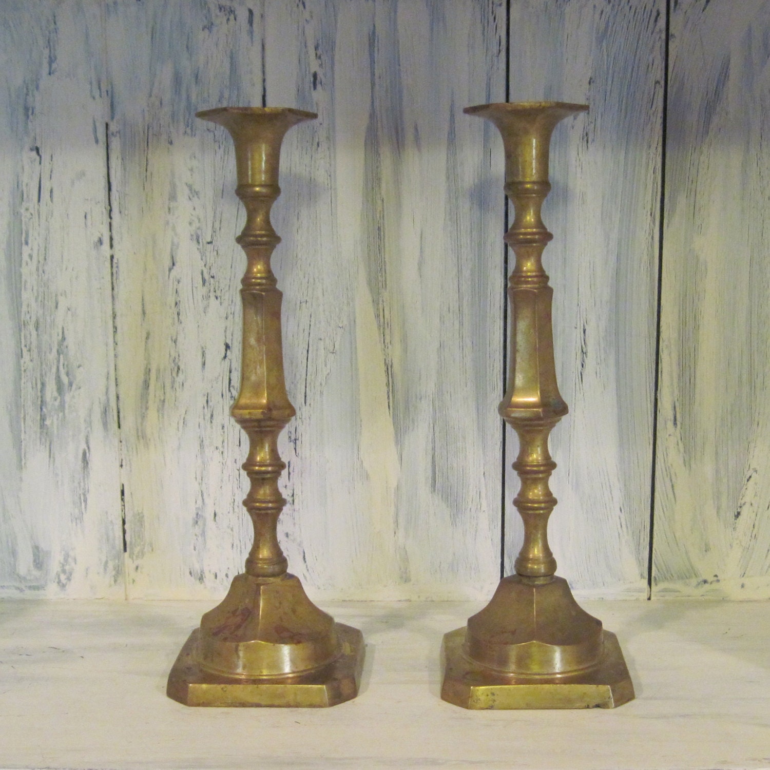 Vintage Brass Pillar Candle Holder Set Of By Htartcraftandvintage 2396