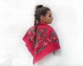 Russian shawl,  Russia scarf,  Wool shawl, Vintage Russian ,Floral Shawl ,russian style shawl, floral scarf,  Babushka Russian - bestLuba