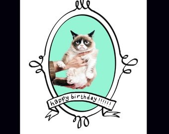 Popular items for cat birthday card on Etsy