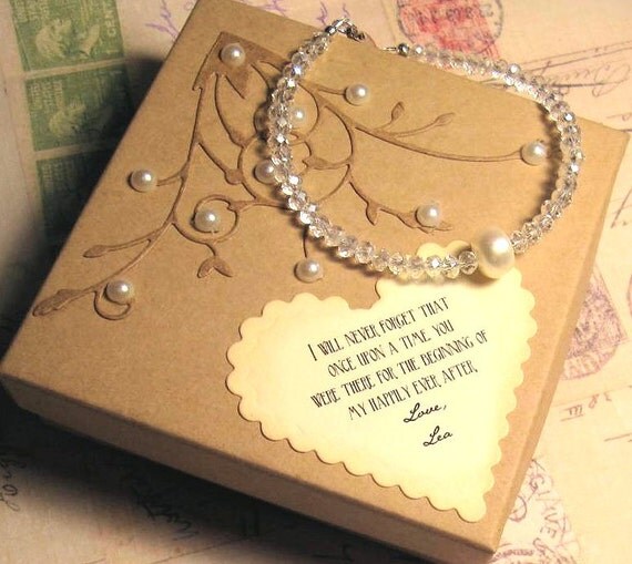 Bridesmaid Gift - Bracelet - Sterling Silver - Pearl - Personalized