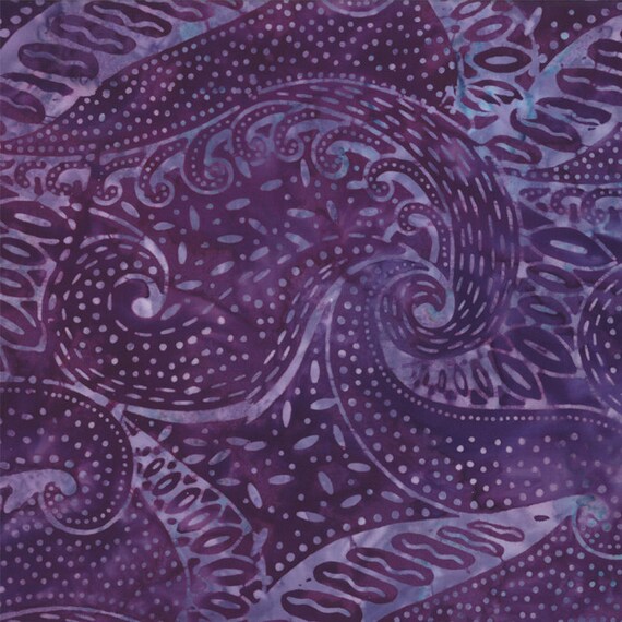 Purple Swirls Violet Island Sun Batik By QuiltsFabricandmore