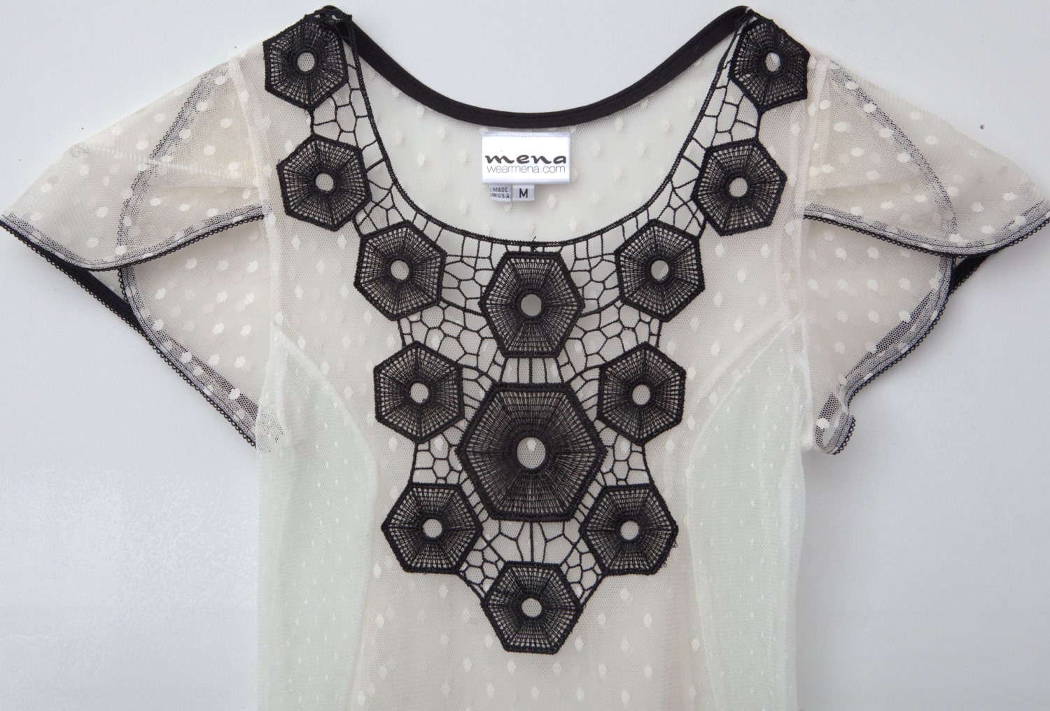 Ivory Lace Blouse With Petal Sleeves- OOAK