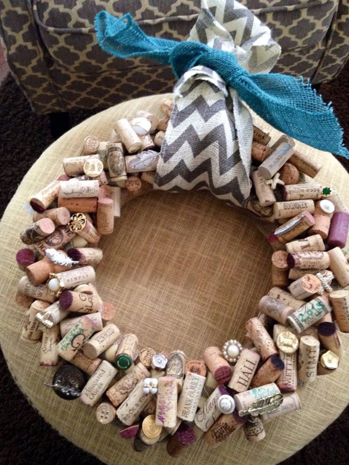 Large Hand Crafted Wine Cork Wreath - VeronicasClosetVCC