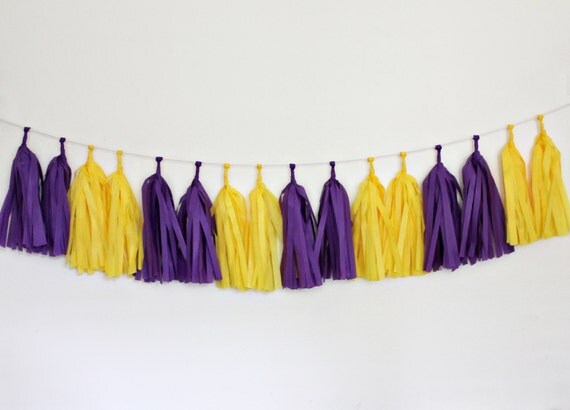 Tissue Tassel Garland Kit - Purple and Gold Il_570xn