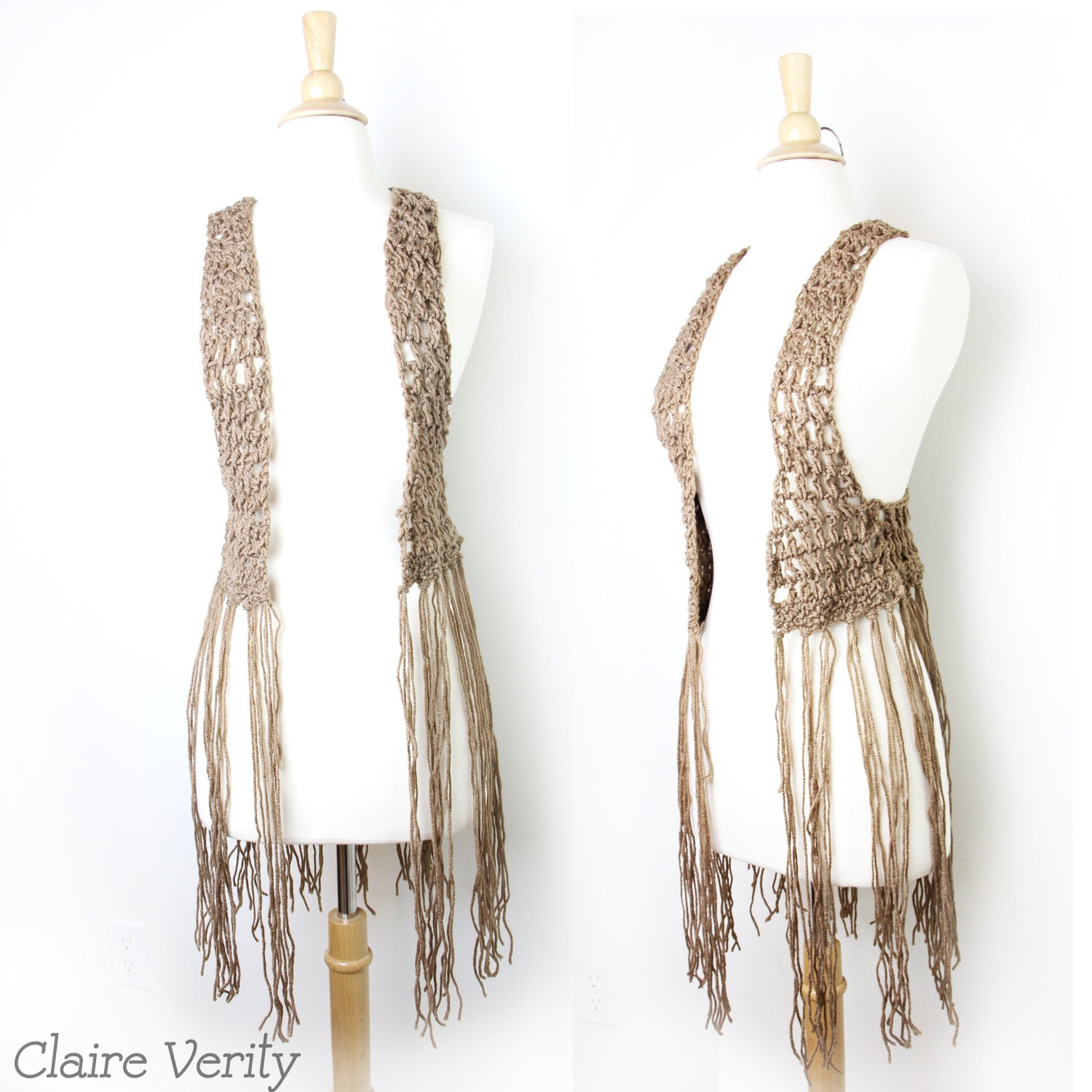 SAMPLE SALE - Wildchild Taupe Fringe Vest