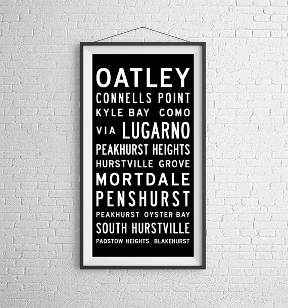 45cm x 90cm Travel Destination Custom Bus Scroll Il_570xn