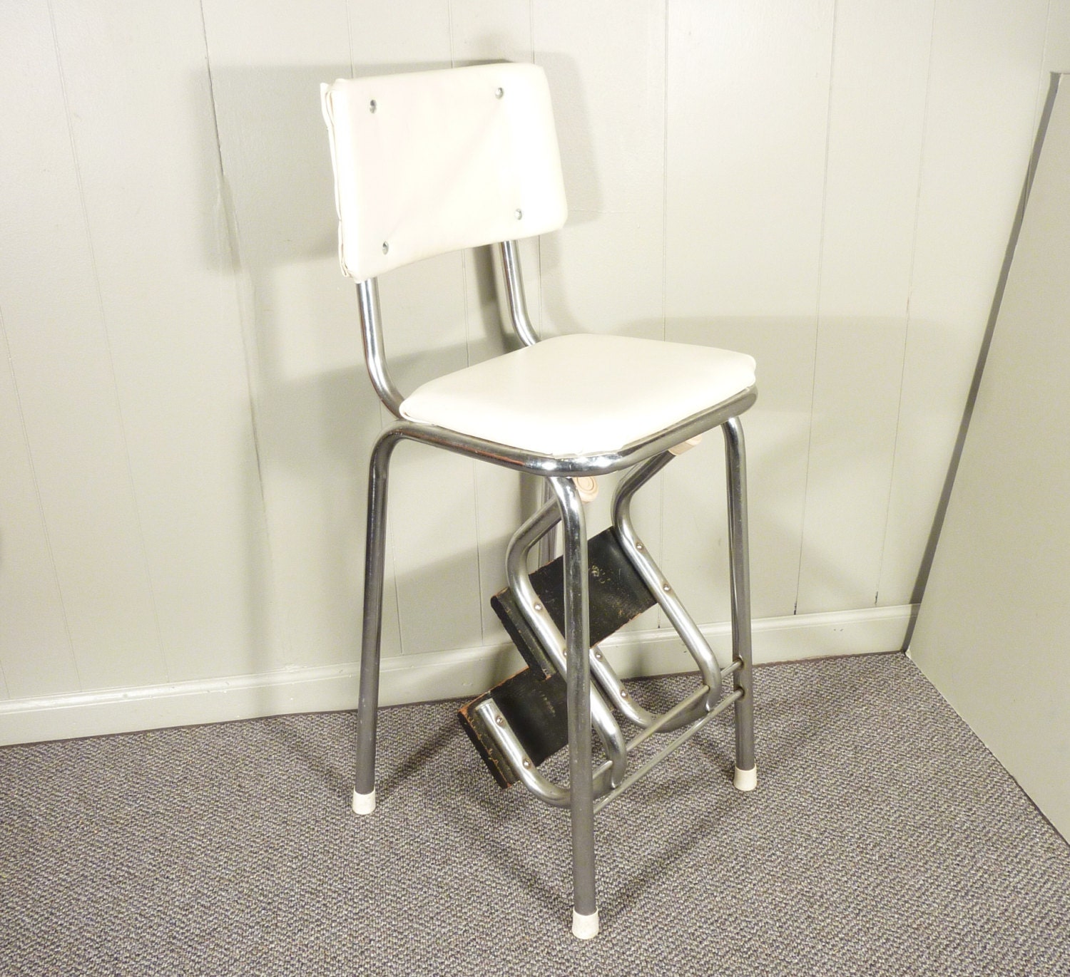 retro 50s vintage step stool kitchen stool chair by gillardgurl