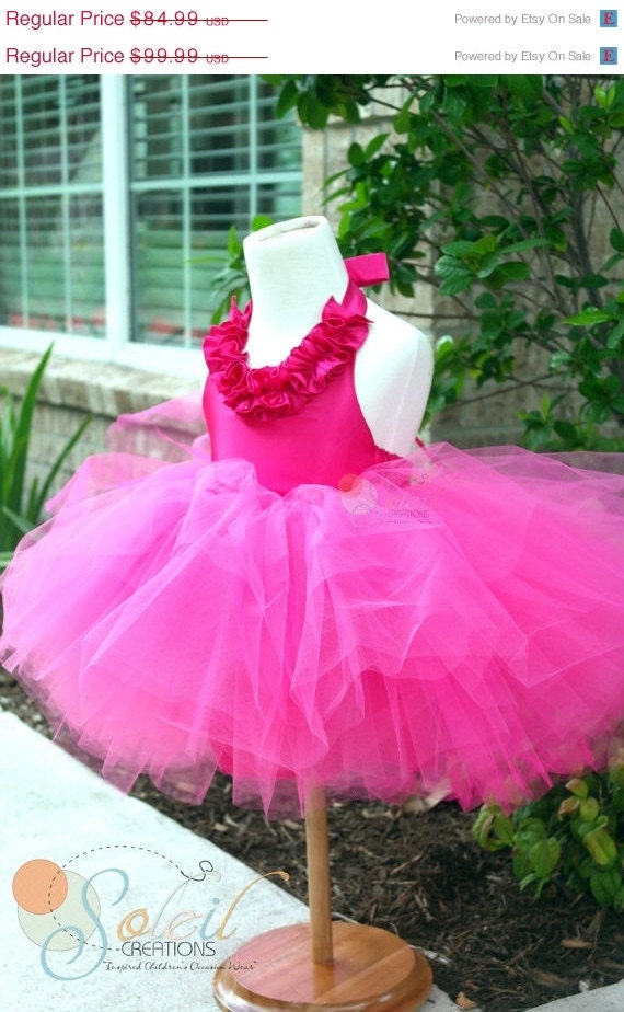 Hot Pink Flower Girl Dress By Scbydesign On Etsy