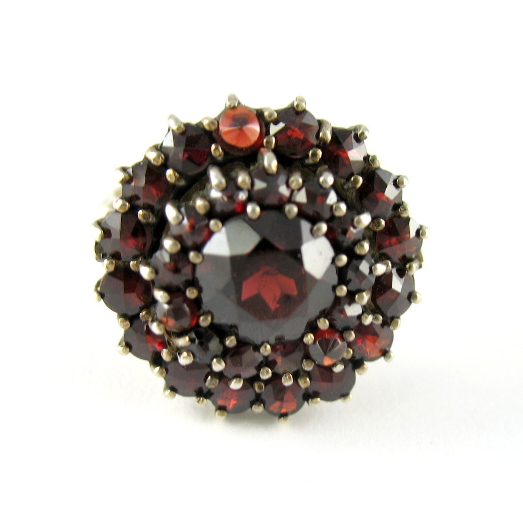 Antique Bohemian Garnet Ring 900 Silver By BijouxBela On Etsy